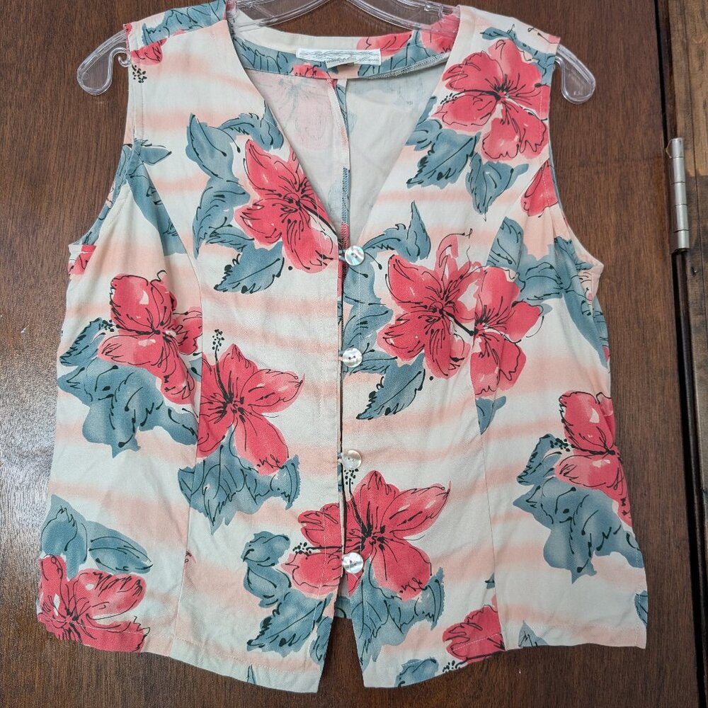 Tropical Sleeveless Blouse